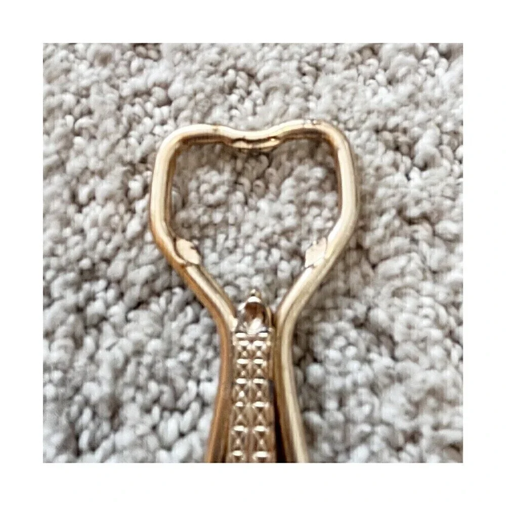 Vintage Eiffel Tower Bottle Opener Gold Green Gem Faux Emerald Paris France